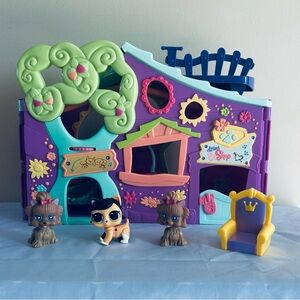 Littlest Pet Shop Purple Club Treehouse Playset w 4 Figures 2007